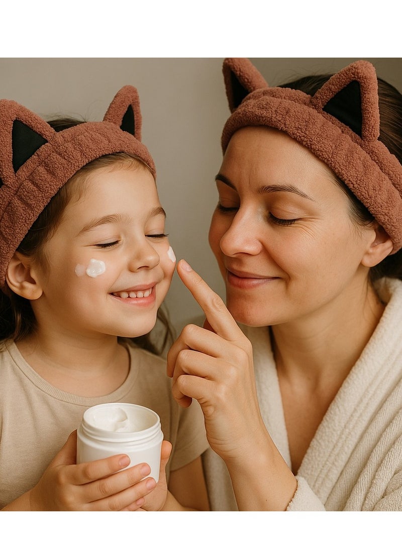 توكة شعر ودان قطة فرو ناعم –أستايل كيوت للبنات-بني محمر - Image 1