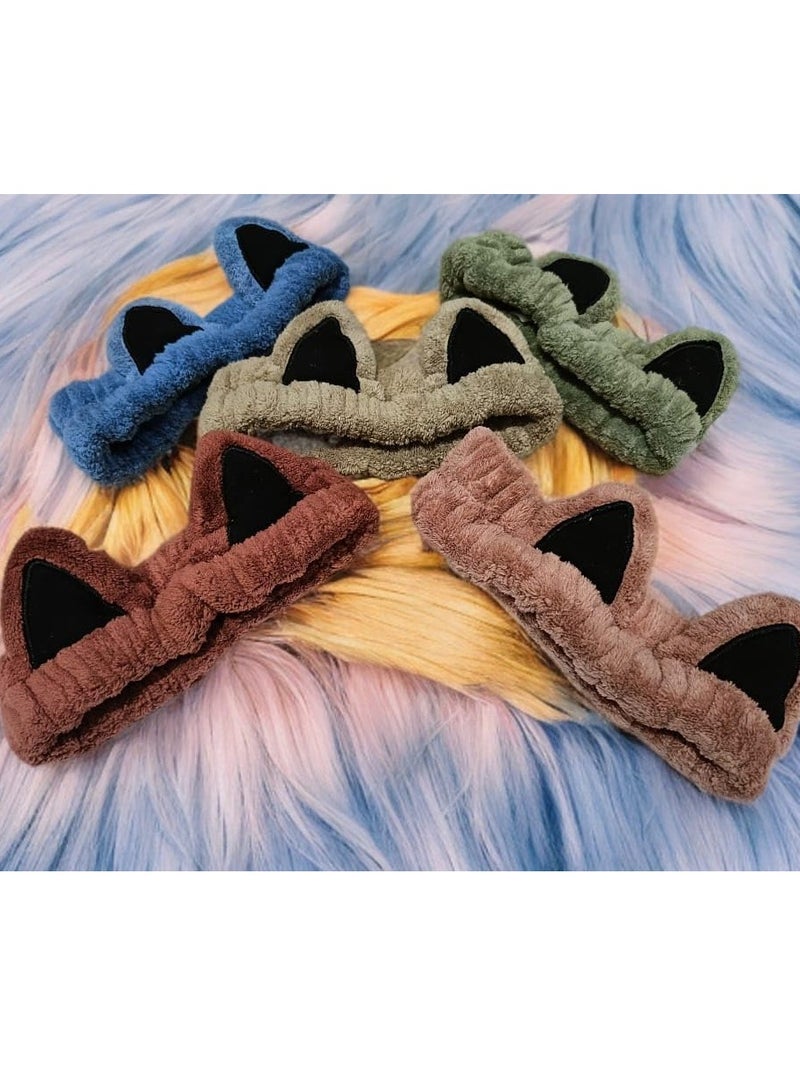 توكة شعر ودان قطة فرو ناعم –أستايل كيوت للبنات-بني محمر - Image 2