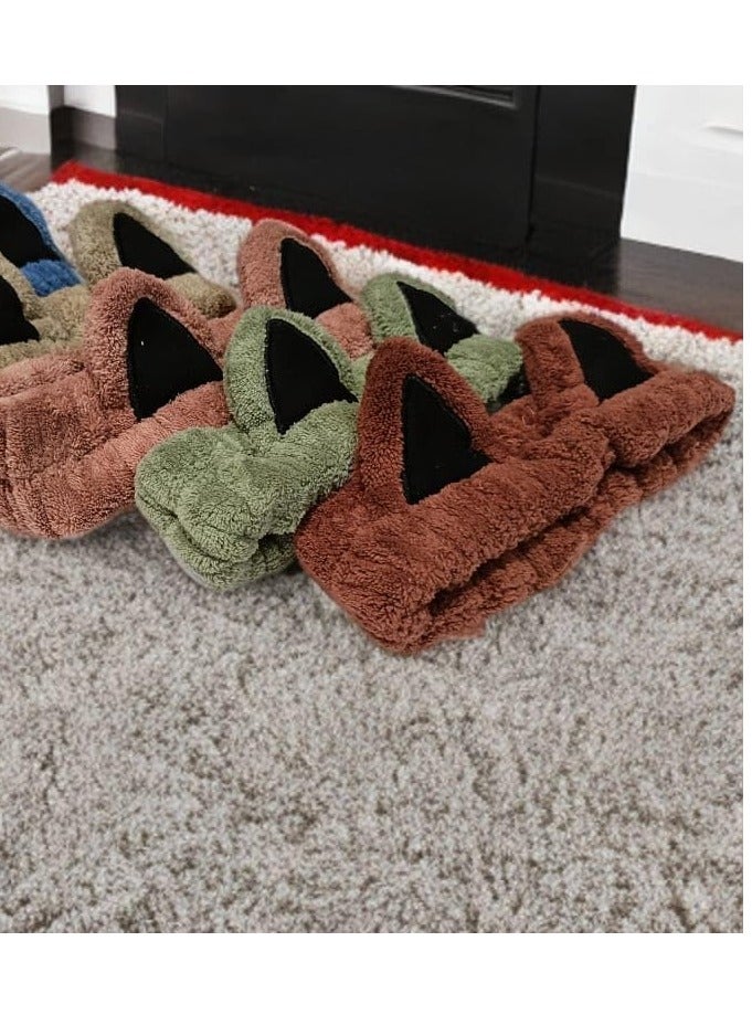 توكة شعر ودان قطة فرو ناعم –أستايل كيوت للبنات-بني محمر - Image 3