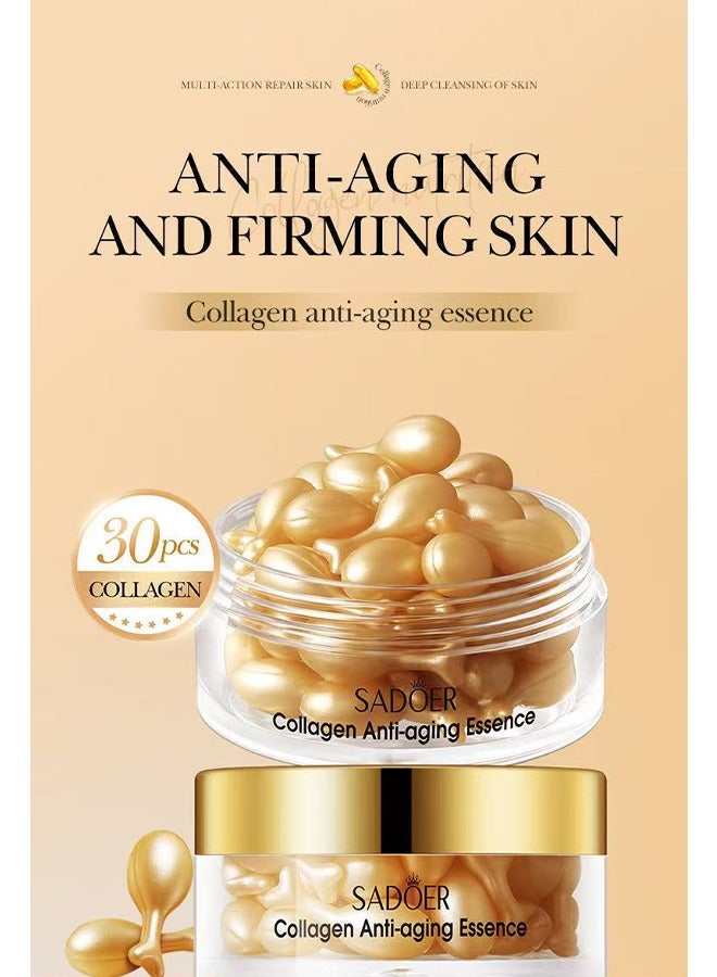 SADOER Collagen Anti-Aging Essence，Anti Wrinkle Essence Capsules Serum Face Repair Serum Remover Whitening Cream Anti-Wrinkle Ageless Face Serum Skin Care，30Capsules - Image 2