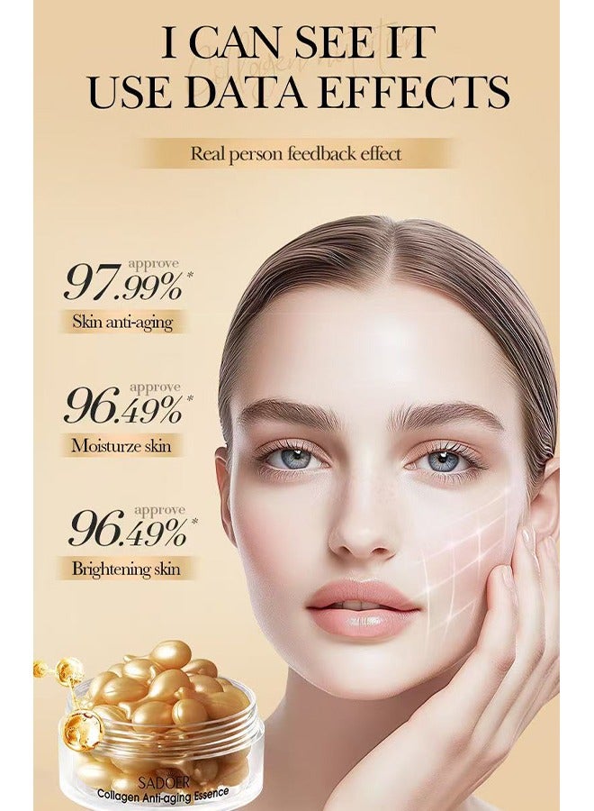 SADOER Collagen Anti-Aging Essence，Anti Wrinkle Essence Capsules Serum Face Repair Serum Remover Whitening Cream Anti-Wrinkle Ageless Face Serum Skin Care，30Capsules - Image 5