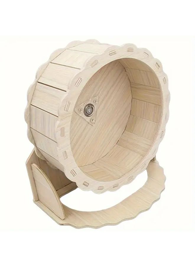 Silent Wooden Hamster Running Wheel 5 91 Inch Exercise Toy For Small Pets - Image 5