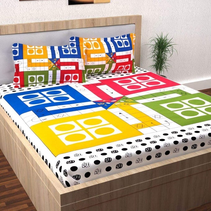 HOMESHOP 100 PURE COTTON RAJASTHANI TRADITION QUEEN SIZE DOUBLE BEDSHEETS WITH 2 PILLOW COVERS QUEEN SIZE JAIPURI BEDSPREADS