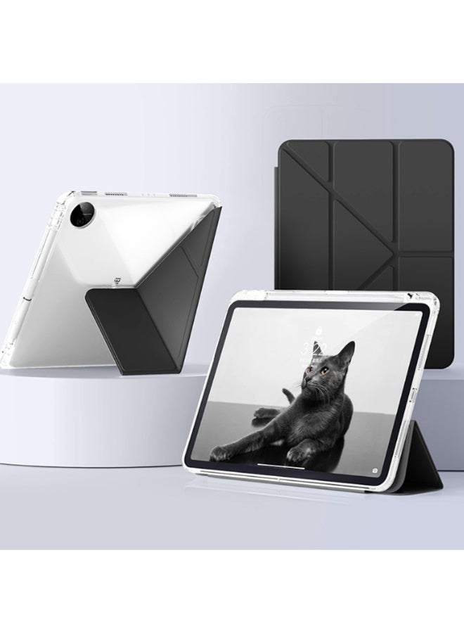 for Honor Pad 10 12.1-inch 2025 Case Cover, Triple Fold Y-shaped Design, Multi Angle, Leather Tablet Cover With Pen Slot, Automatic Wake-up/sleep, Black - Image 1