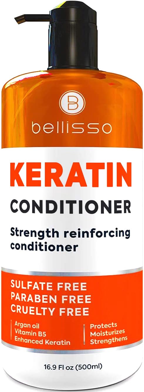 Keratin Conditioner  Sulfate and Paraben Free Deep Treatment for Dry Damaged Hair  Salon Formula  For Curly Color Treated Straight and Frizzy Hair  for Women and Men to Repair Split Ends