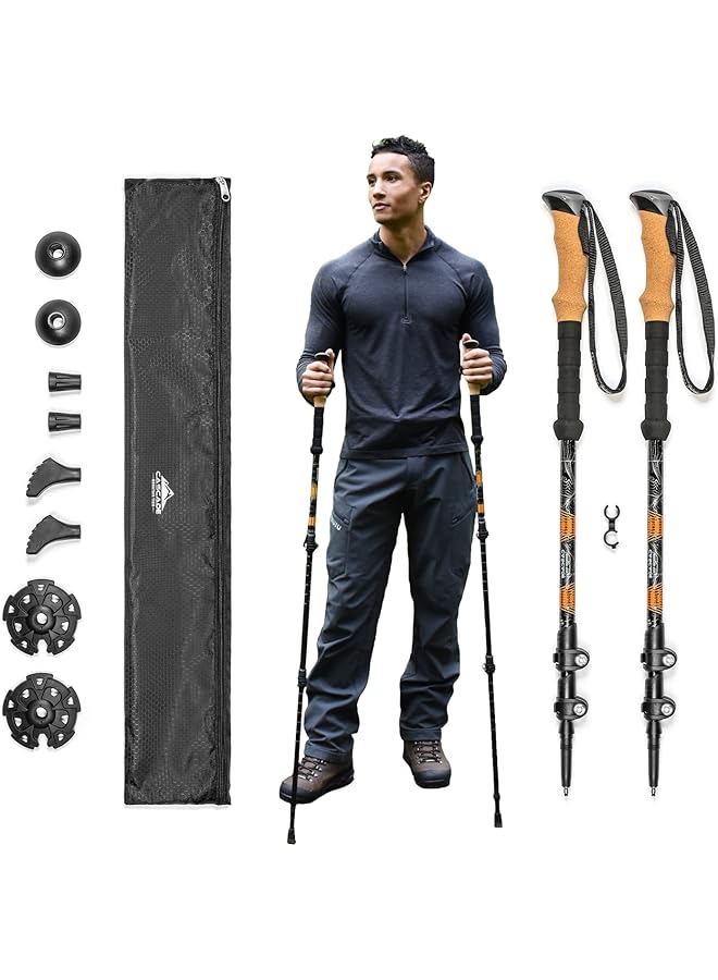 Cascade Mountain Tech Aluminum Adjustable Trekking Poles Lightweight Quick Lock Walking Or Hiking Stick 1 Set (2 Poles) - Image 1