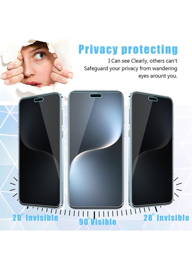 2 in 1 Honor Magic 7 Pro HD Full Privacy Anti-Peeping Screen Protector [Non-Glass] Auto Alignment, Bubble-Free, Fingerprint ID Support, Full Coverage Anti-Spy Ceramic Film with Camera Lens Protector Compatible with Honor Magic 7 Pro - Image 3
