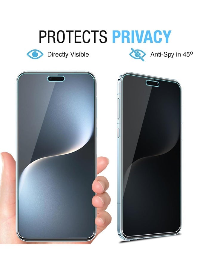 2 in 1 Honor Magic 7 Pro HD Full Privacy Anti-Peeping Screen Protector [Non-Glass] Auto Alignment, Bubble-Free, Fingerprint ID Support, Full Coverage Anti-Spy Ceramic Film with Camera Lens Protector Compatible with Honor Magic 7 Pro - Image 2