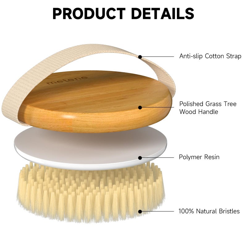 Metene Dry Body Brush for Radiant Skin, Exfoliates and Softens Skin, Improve Circulation, Body Scrubber with Soft and Stiff Bristles, Suitable for All Kinds of Skin - Image 4