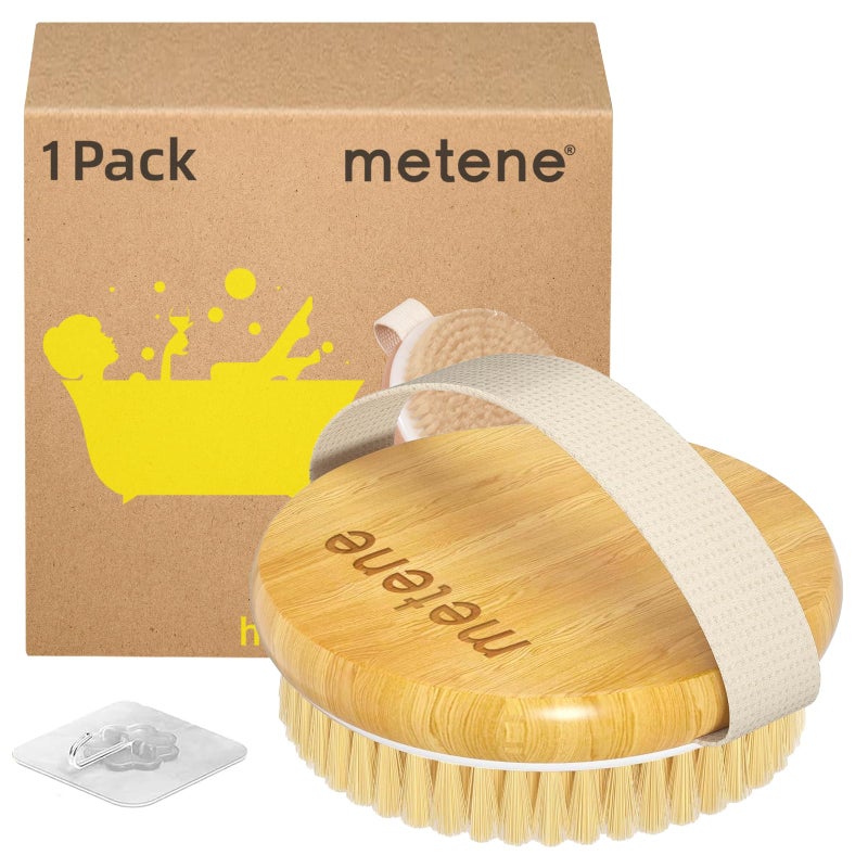 Metene Dry Body Brush for Radiant Skin, Exfoliates and Softens Skin, Improve Circulation, Body Scrubber with Soft and Stiff Bristles, Suitable for All Kinds of Skin - Image 1