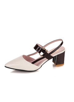 Rup Art Women’s Office High Heels Casual Shoes Pointed Chunky Heel Large Size Chaussures Femmes Thick Heel Sandals  - Image 1