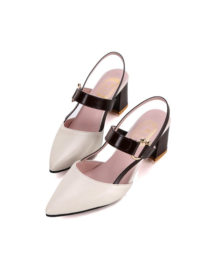 Rup Art Women’s Office High Heels Casual Shoes Pointed Chunky Heel Large Size Chaussures Femmes Thick Heel Sandals  - Image 2
