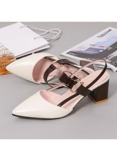 Rup Art Women’s Office High Heels Casual Shoes Pointed Chunky Heel Large Size Chaussures Femmes Thick Heel Sandals  - Image 3