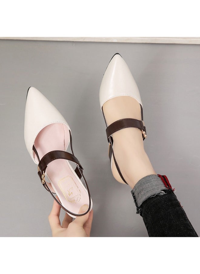 Rup Art Women’s Office High Heels Casual Shoes Pointed Chunky Heel Large Size Chaussures Femmes Thick Heel Sandals  - Image 4