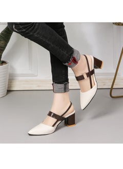 Rup Art Women’s Office High Heels Casual Shoes Pointed Chunky Heel Large Size Chaussures Femmes Thick Heel Sandals  - Image 5