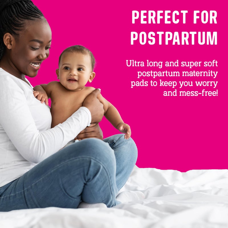 Flo - Extra Long Maternity Pads (30 Pack) - Super Soft + Breathable - 4 Wings - Heavy Flow - Organic Bamboo Period Pads for Women - Postpartum Essentials - Plant Based - Vegan & Cruelty Free - Image 2