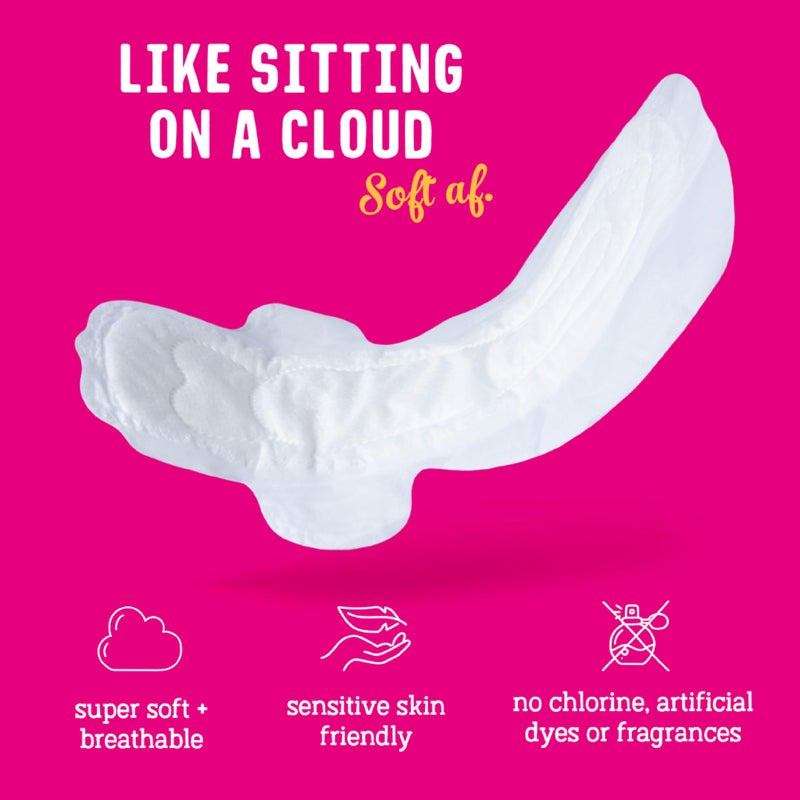 Flo - Extra Long Maternity Pads (30 Pack) - Super Soft + Breathable - 4 Wings - Heavy Flow - Organic Bamboo Period Pads for Women - Postpartum Essentials - Plant Based - Vegan & Cruelty Free - Image 3