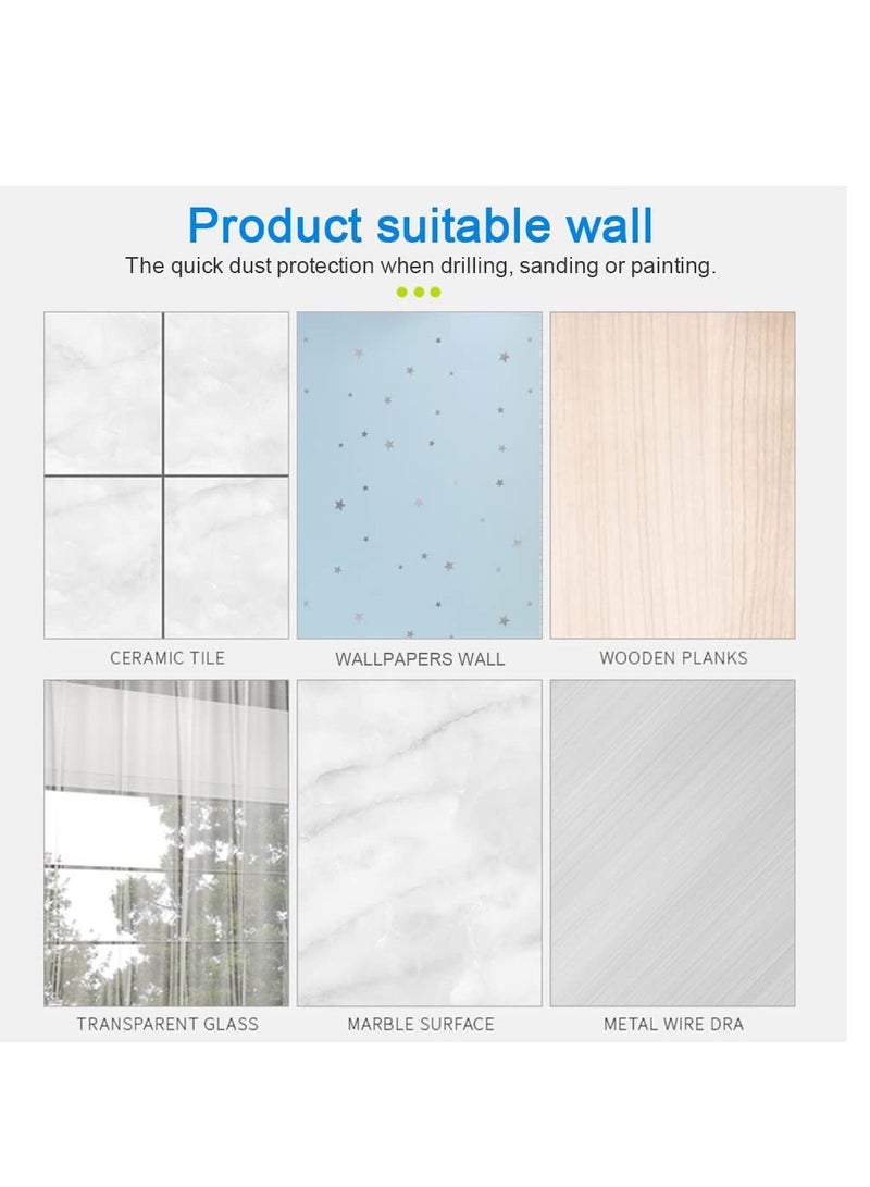 5 Rolls Dust Sheets Roll Plastic Masking Film Rolls Pre-Taped Dust Sheets Adhesive Dust Sheet Roll Dust-Proof  Waterproof Shields for Painting, Decorating, Furniture Covering (55cm*20m) - Image 3