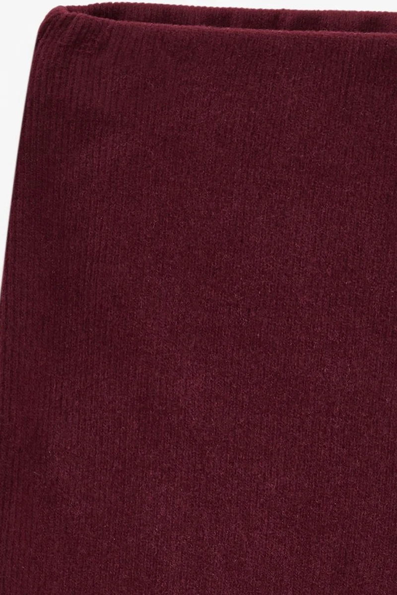 Dilvin Burgundy Red DILVIN Women's High-Waist Wide-Leg Knit Trousers for Women | Best Price UAE