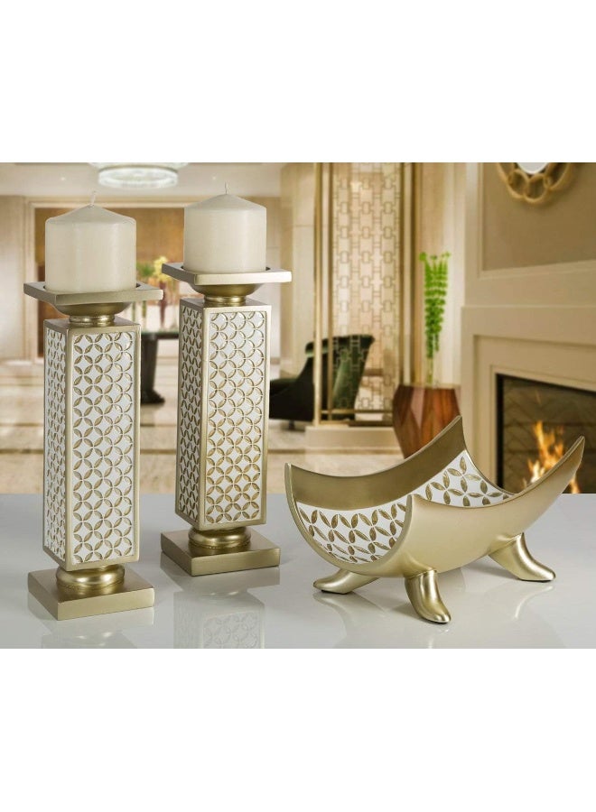 Creative Scents Schonwerk Diamond Lattice Decorative Bowl Table Centerpiece  Home Decor for Living Room Centerpieces Table Decorations for Dining Room and Coffee Table - Image 2