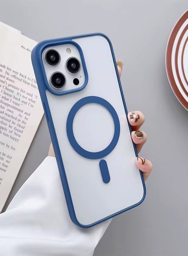 Magsafe Case for iPhone 15 Pro Magsafe Clear Cover Magnetic Wireless Charging Support, Shockproof Protection, Scratch-Resistant for iPhone 15 Pro - Navy Blue  - Image 2