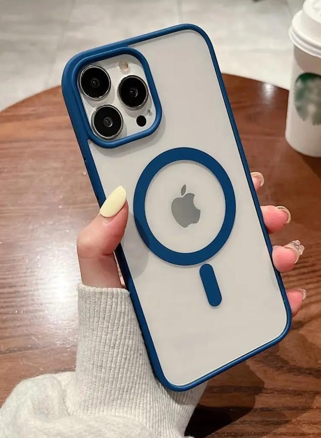 Magsafe Case for iPhone 15 Pro Magsafe Clear Cover Magnetic Wireless Charging Support, Shockproof Protection, Scratch-Resistant for iPhone 15 Pro - Navy Blue  - Image 1