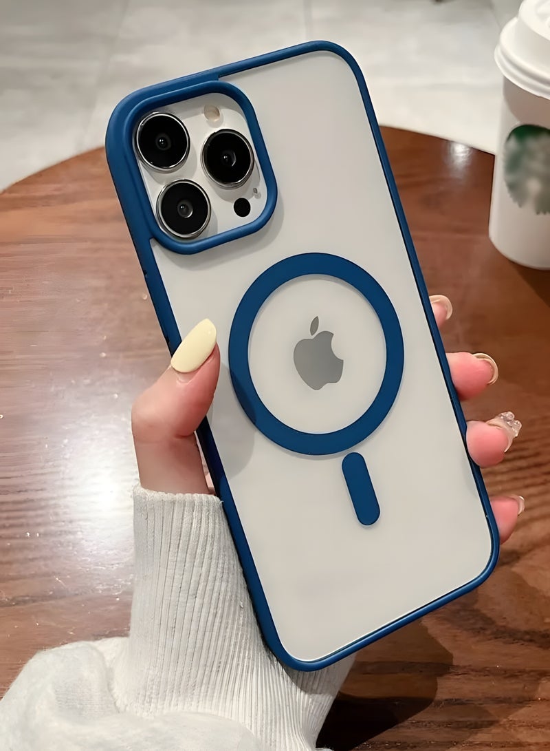 Magsafe Case for iPhone 15 Pro Magsafe Clear Cover Magnetic Wireless Charging Support, Shockproof Protection, Scratch-Resistant for iPhone 15 Pro - Navy Blue - Image 1