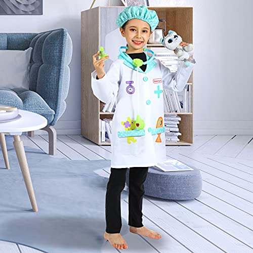 Sincere Party Veterinarian Role Play Costume,Kids Vet Doctor Lab Coat Set,Plush Animal Patient Included 5-7Years - Image 5