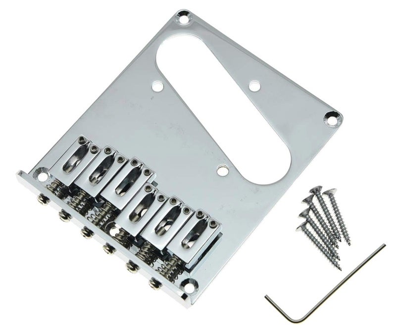 KAISH Chrome Tele Single Coil Bridge Guitar Bridge for Telecaster/Tele Guitar - Image 1