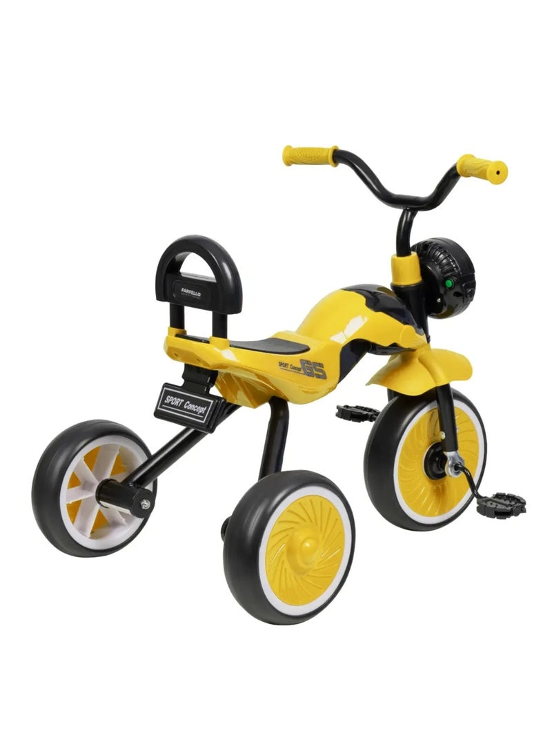 Children's Tricycle with a Strong and Durable Metal Frame, a Comfortable Plastic Seat with a Backrest to Provide Extra Support for the Child, and a Headlight for Ages One and a Half to 4 Years  - Image 2