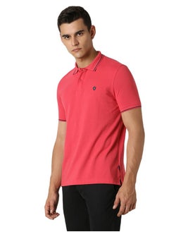 Van Heusen Van Heusen Men's Regular Fit Polo T-Shirt (VSKPWRGFD34687_Rouge Red L)  - Image 3