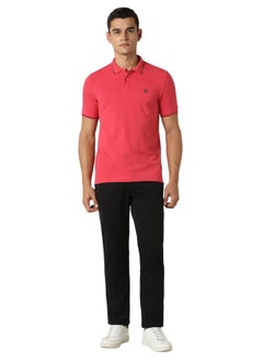 Van Heusen Van Heusen Men's Regular Fit Polo T-Shirt (VSKPWRGFD34687_Rouge Red L)  - Image 4