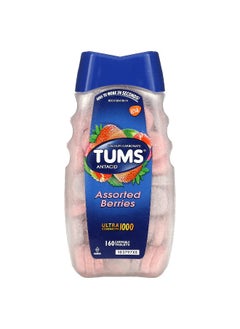 TUMS Tums, Ultra Strength Antacid,  Assorted Berries, 1,000 mg, 160 Chewable Tablets  - Image 1