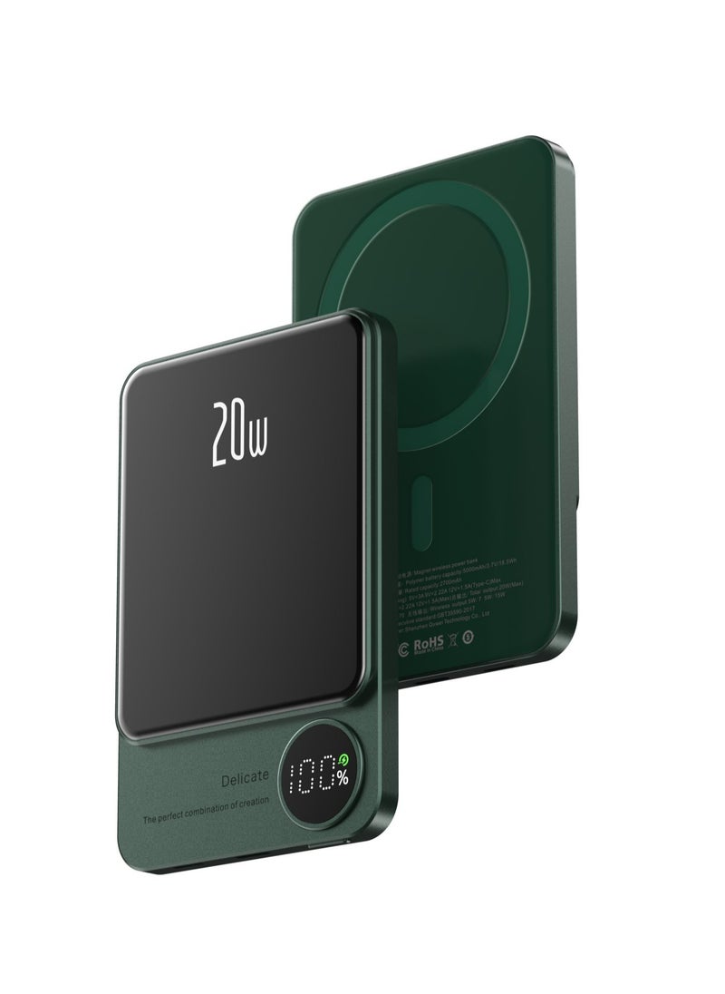 GULFLINK 10000mAh Mag-Safe Fast Charging Power Bank Compatible for iPhone 15/14/13/12 Mini Plus Pro Max Green  - Image 1