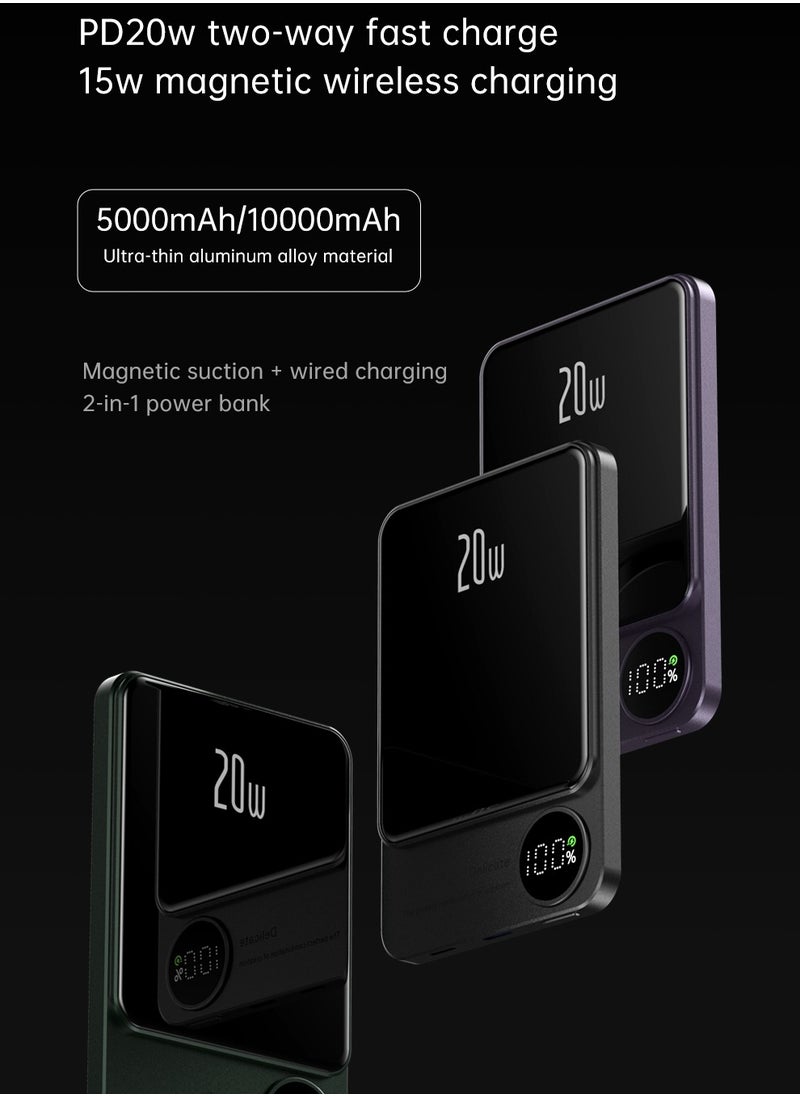 GULFLINK 10000mAh Mag-Safe Fast Charging Power Bank Compatible for iPhone 15/14/13/12 Mini Plus Pro Max Green  - Image 2