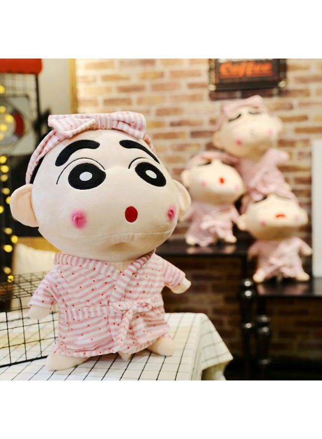 Cute Crayon Xiaoxin Doll Plush Toy Children Doll Doll Birthday Gift Female Activity Gift-Color:Green Bathrobe Eye-catching-Height:35cm - Image 5