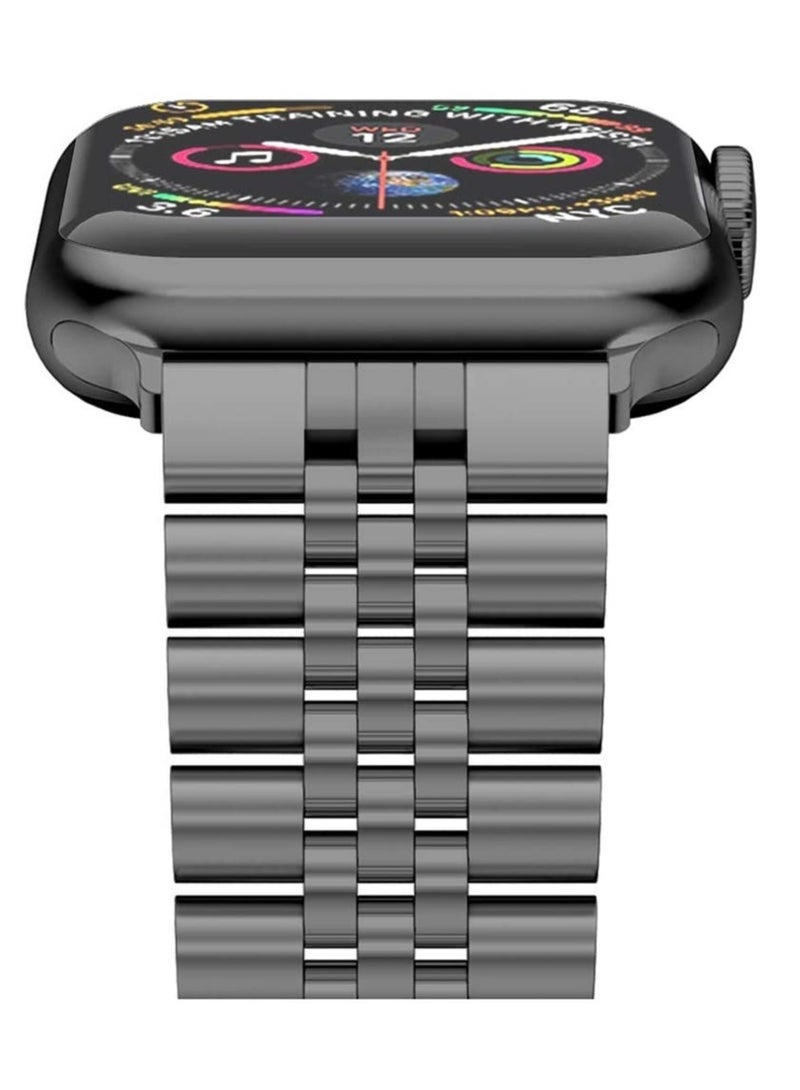 Gravity Compatible with Apple Watch Band 44mm 42mm 40mm 38mm Stainless Steel Heavy Band with Butterfly Folding Clasp Link Bracelet for iWatch Series 6/SE Series 5/4/3/2/1 Men Space Gray 44mm/42mm - Image 3