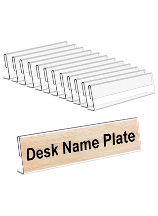 SLASA 10 Pack Clear Acrylic Name Holders 20x5cm Acrylic Name Plate for Desk Name Card Tent Holder Desk Sign Frame for Table Office Business Conference Meeting Room School Display Stand - pzsku/Z994B432E619D33CB380DZ/45/1747654400/b67a9ce1-18f6-4b00-a699-155976f7f2f0