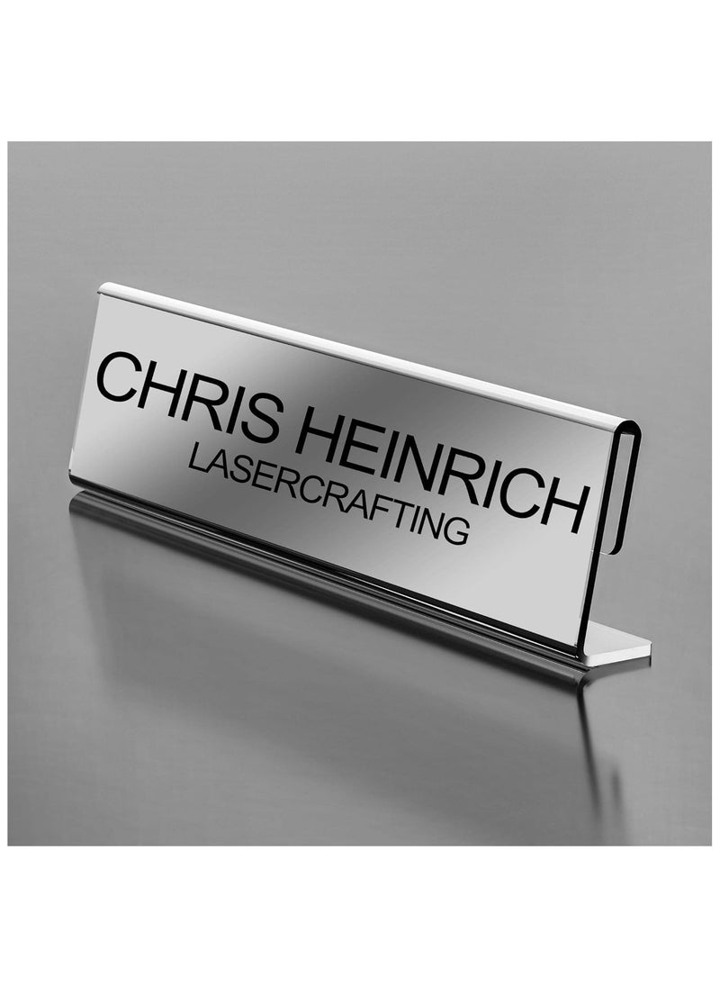 Slasa - 10 Pack Clear Acrylic Name Holders 20x5cm Acrylic Name Plate for Desk Name Card Tent Holder Desk Sign Frame for Table Office Business Conference Meeting Room School Display Stand - Image 1