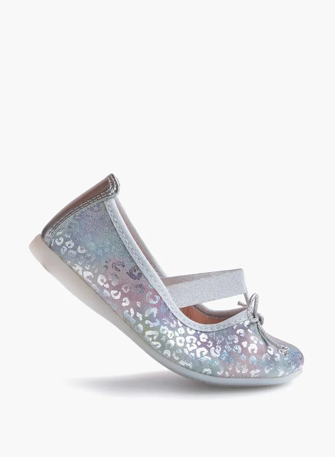 بابلوسكي Girls' Bow Accent Slip-On Ballerina Shoes with Elastic Strap