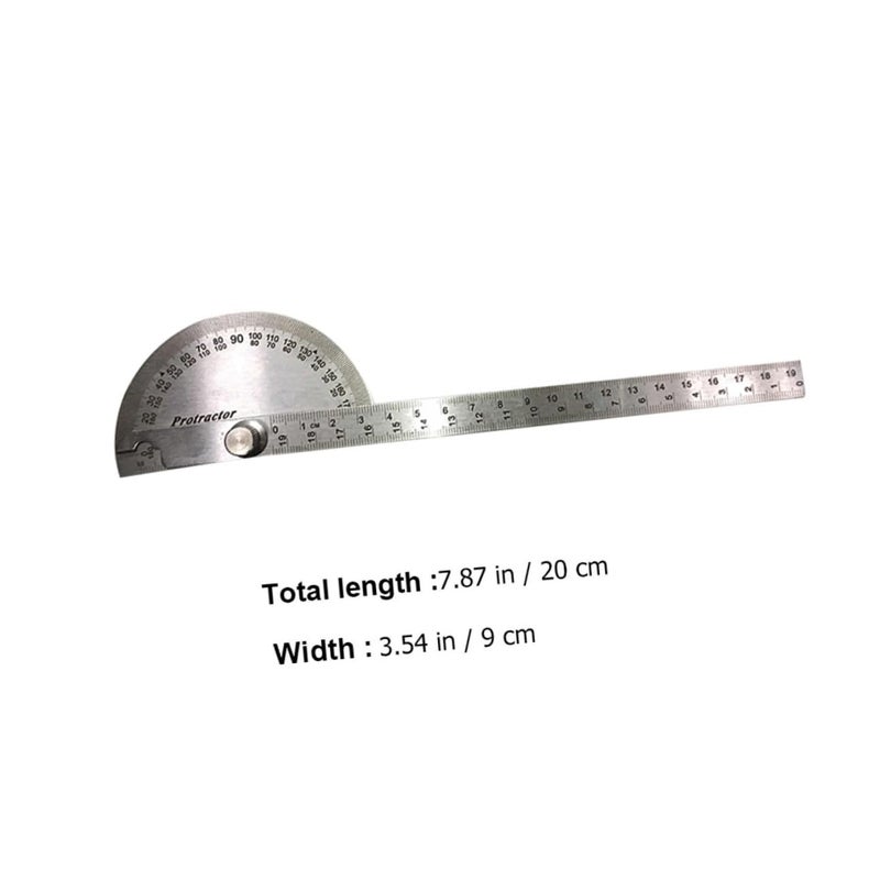 Stainless Steel Angle Protractor Ruler with Swing Arm for Engineering and Woodworking - Image 3