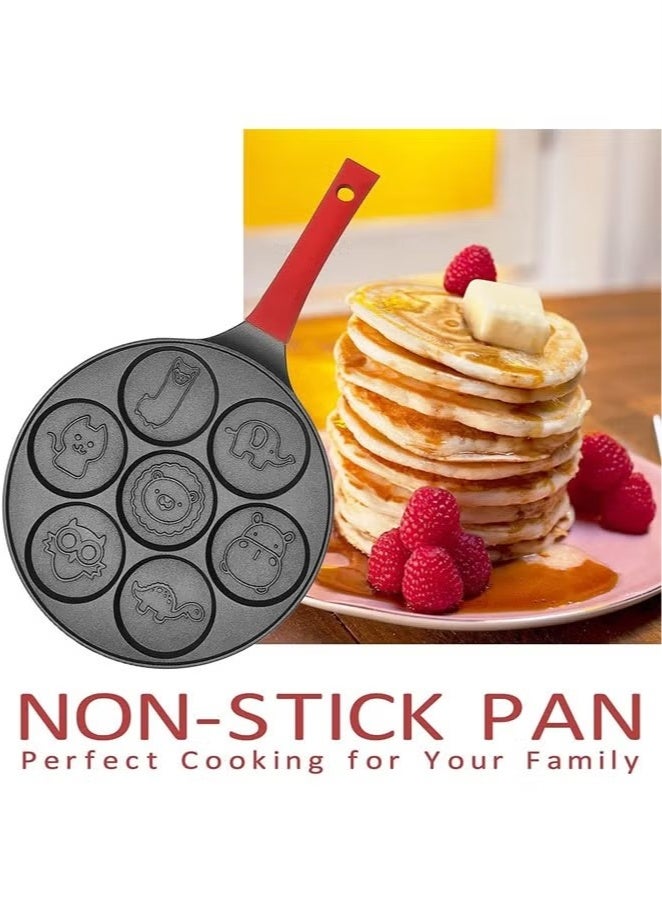 Beauenty Egg Pan, Omelet Pan, 7-Cup Egg Cooker Pancakes Pan, Breakfast Omelette Nonstick Egg Poacher Animal Mini Pancakes Maker, Black - Image 4