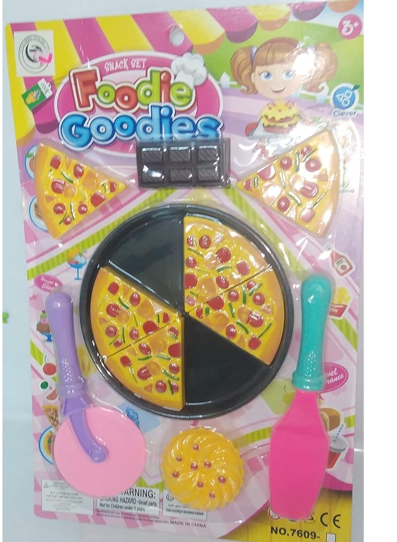 Pizza Toy Set For Girls  Pizza Card With Toy Cutter And Chocolate - Image 2