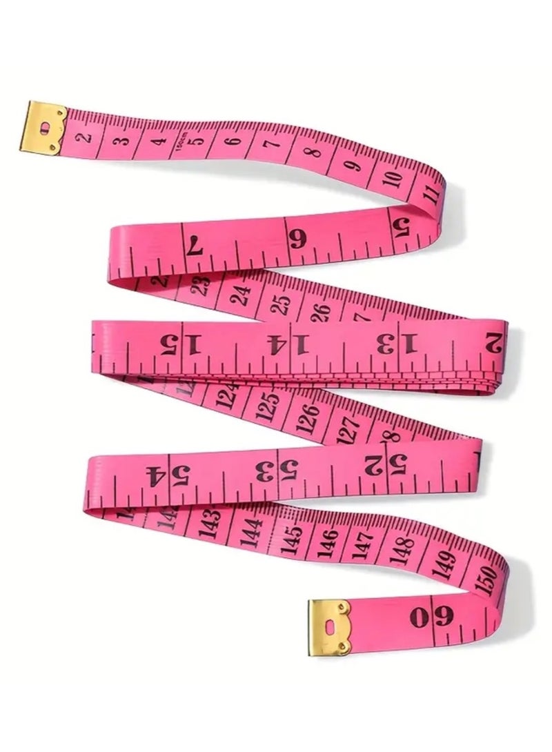 كلين ويف شريط قياس الجسم القابل للسحب – 60 بوصة/150 سم للياقة البدنية وفقدان الوزن والخياطة والخياطة - وردي - Image 1