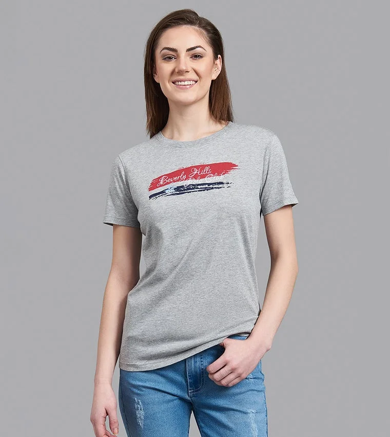 Printed Crew Neck Short Sleeves T-Shirt