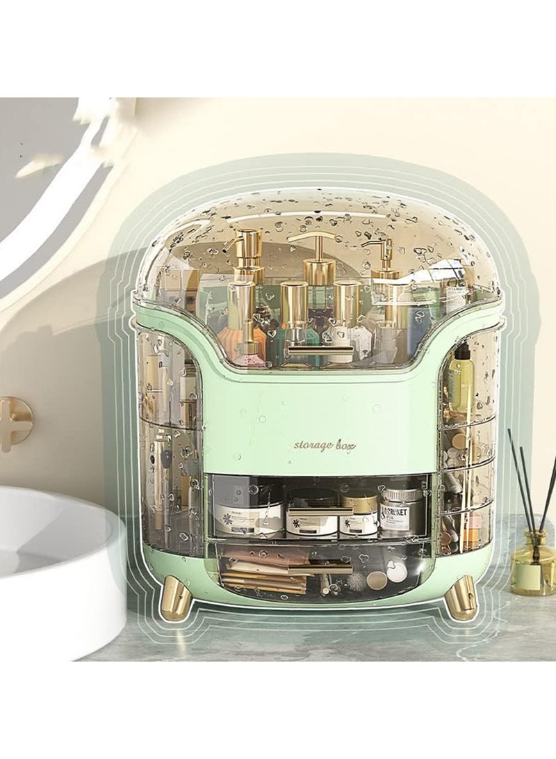 MONOGUE Makeup Organizer and Storage  Cosmetics Organizer Box for Countertop with Lid & Drawers Cosmetics Skincare Organizers with Waterproof & Dustproof Cover - Image 3