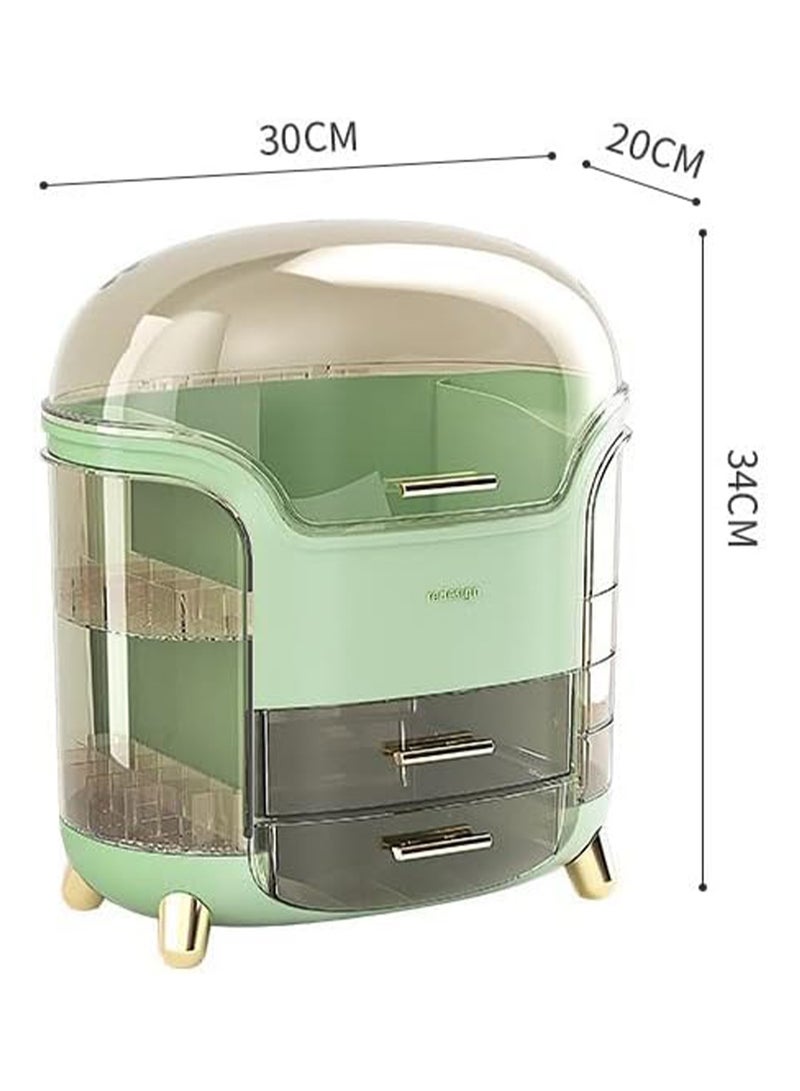 MONOGUE Makeup Organizer and Storage  Cosmetics Organizer Box for Countertop with Lid & Drawers Cosmetics Skincare Organizers with Waterproof & Dustproof Cover - Image 5