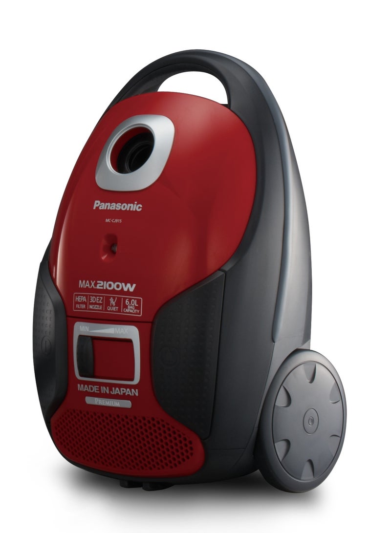 panasonic MC-CJ915R-2100 Watt - 2100 Watt - bag capacity 6 L - AntiBacteria Filter - Red - japan RED RED - Image 1