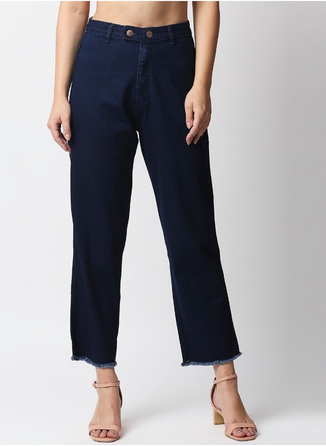 HIGH STAR Women Blue Straight Fit High-Rise Stretchable Jeans 