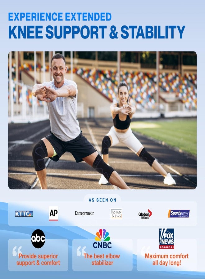 MODVEL Knee Support Set for Men and Women - Stable Support for Sports, Training, Fitness, Hiking, Everyday Use - Comfortable, Skin-friendly, Breathable Bandage Made of Soft Nylon Latex Fabric - Image 3